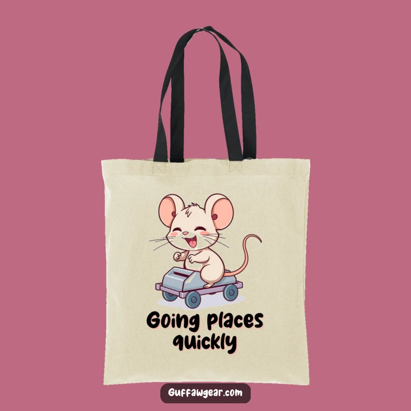 Funny Mouse Trap Rider Tote Bag: Giggling Techie Carry-All
