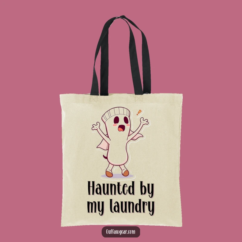 Funny Sock Ghost Tote Bag: Bewildered Spirit Carryall - Practical & Hilarious Gift!