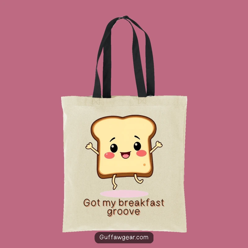 Funny Dancing Toast Tote Bag: Carry Your Groceries with Breakfast Joy